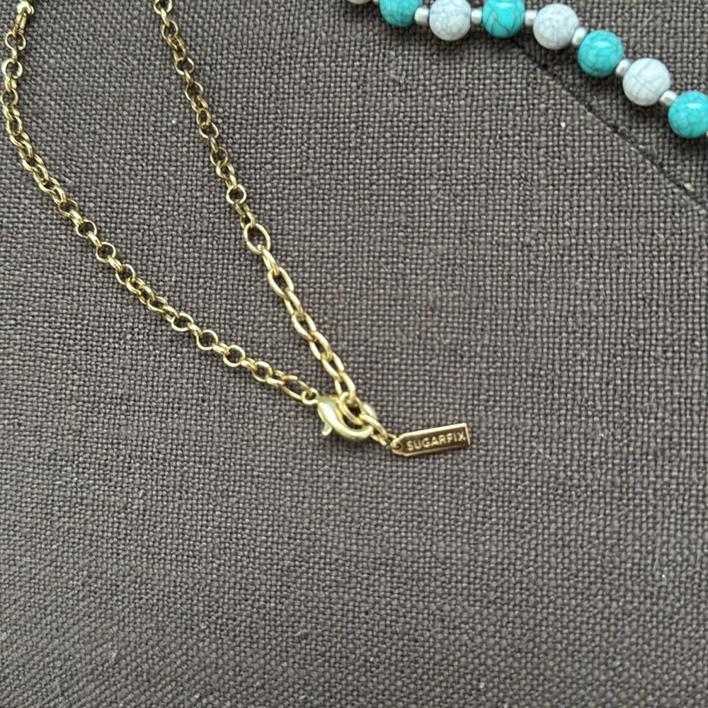 Sugarfix x Baublebar Yellow & Turquoise Pom Pom Beaded Necklace - Picture 4 of 5